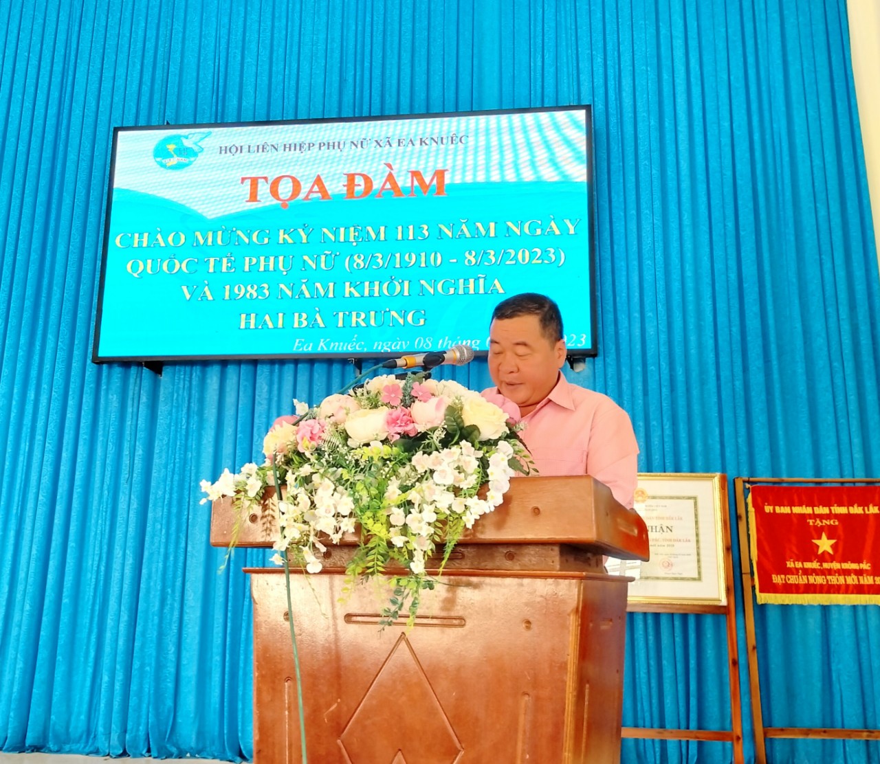 Hội LHPN xã Ea Knuêc phối hợp với UBND Xã tổ chức tổ chức Chương trình Tọa đàm và Hội thi Ẩm thực nhân kỷ niệm 113 năm ngày quốc tế phụ nữ 8/3 (8/3/1910-8/3/2023) và 1983 năm khởi nghĩa Hai Bà Trưng